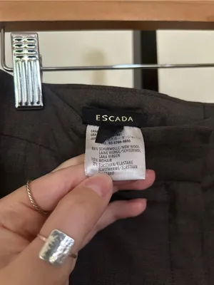 Escada Womens Pure New Wool Tailored Blazer Pants Suit Set Brown Size 36 (Small) thumbnail 13