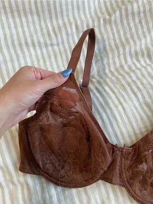 New HSIA Enchante Unlined Non Padded Lace Underwire Bra Size 36C Coffee Brown thumbnail 6