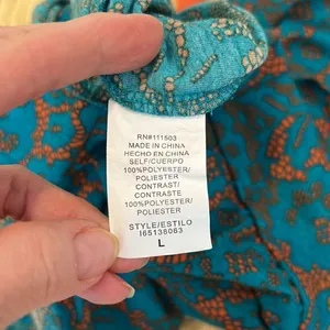Lily Star beautiful vibrant teal & orange wrap back tank top w/ orange ties thumbnail 12