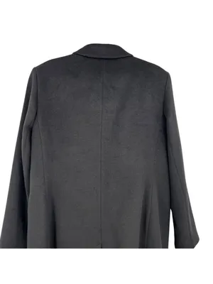 Lauren Ralph Lauren Wool Blend Black Reefer Coat Size 18 Quiet Luxury Minimalist thumbnail 7