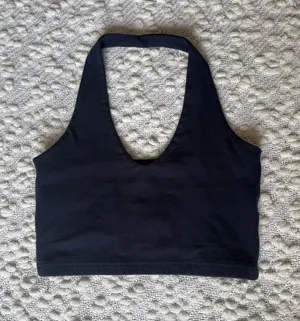 Brandy Melville John Galt Navy Halter Crop Top thumbnail 1
