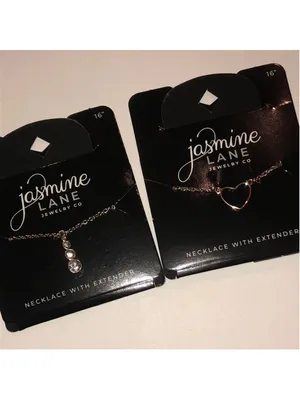 Jasmine Lane Gold Tone Dainty Heart and CZ Rhinestone Drop Necklace Set thumbnail 3
