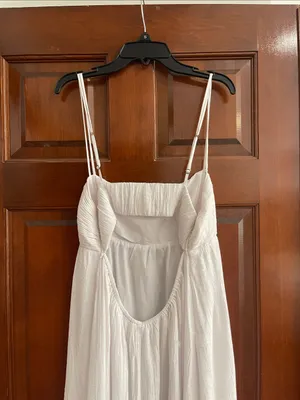 Abercrombie & Fitch White Textured Maxi Dress Large Tall thumbnail 3