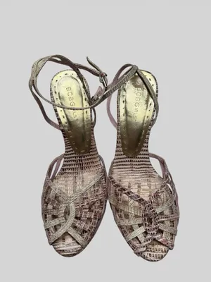 BCBGirls Rose Gold Textured Strappy Platform Heels thumbnail 3