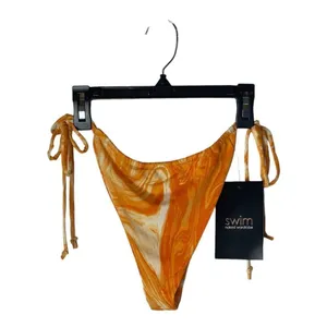 Naked Wardrobe Orange‎ Dreamsicle Two Piece Brazilian String Bikini Set Size L thumbnail 6