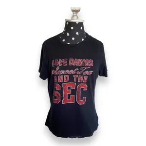 The Victory Womens‎ Tee Sz M UGA Dawgs Sweet Tea SEC Black Red Bulldogs thumbnail 2