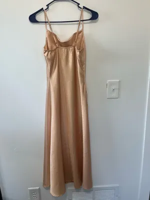 Anthropologie Flat White Champagne Slip Dress- Size Small thumbnail 3