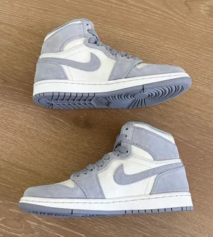 Air Jordan 1 Retro High Pale Ivory Sneakers Size W 7 in Off White Gray thumbnail 1