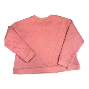 Pale Sky Coral Pink Diamond Quilted Crewneck Pullover Sweatshirt‎ Womens Large L thumbnail 2