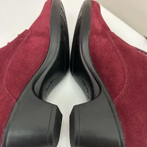 Clarks Suede Lace Up Booties Burgundy Purple Size 6 thumbnail 6