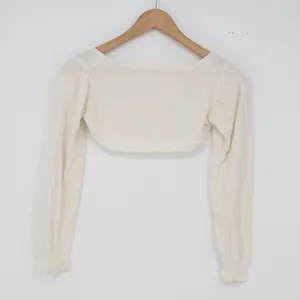 Unbranded Shrug Womens XS Cropped Bolero Off-White Puff Sleeve Excellent thumbnail 2