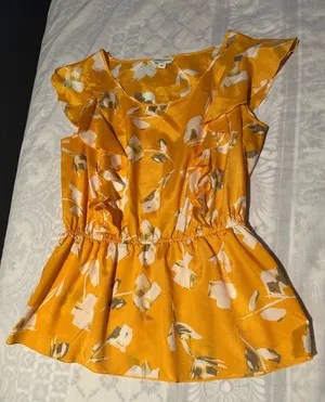 Banana Republic Yellow Floral Blouse thumbnail 1