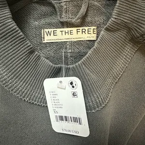 Free People We the Free Hi-Lo Pullover Black Gray XS NWT thumbnail 7