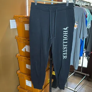 Hollister Y2K Black Joggers High Rise Sweatpants Logo Graphic Size Small thumbnail 2