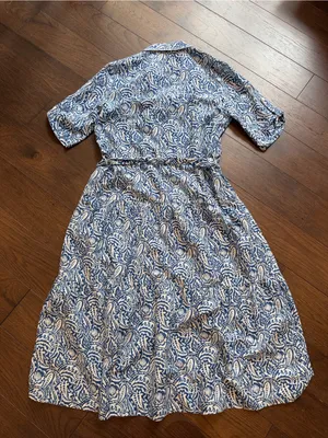 J. McLaughlin Women’s Blue Paisley Shirt Dress - Size Medium - C4-122 thumbnail 6