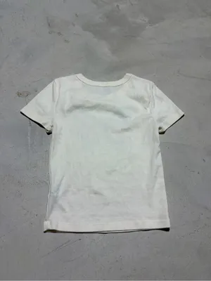 American Eagle Outfitters Cream cropped Tee with Yellow Butterfly XS thumbnail 7