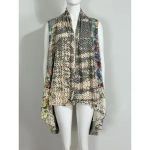 Women’s Floral Patchwork Kimono Duster Vest Cover Up Boho Hippie Size L/XL NWT thumbnail 3