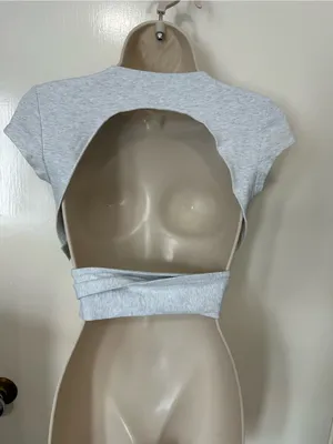 Garage White Cap-Sleeve Crewneck Crop Top thumbnail 6