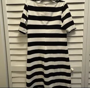 Old Navy Dress Large Black White Stripe Nautical French Coastal Grandma Chic Y2K thumbnail 8