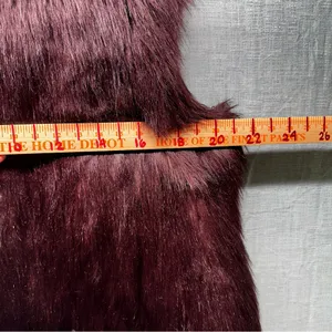 Express Women's Plum Faux Fur Vest Large Burgundy Purple Boho Glam Shaggy Winter thumbnail 8