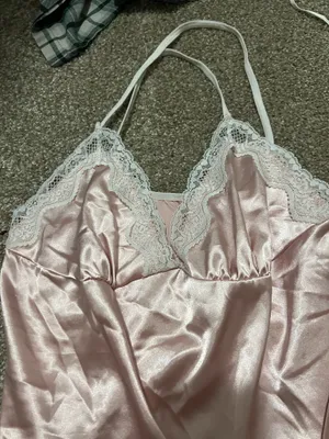 Silky nightgown with a slit Pink Size none thumbnail 3