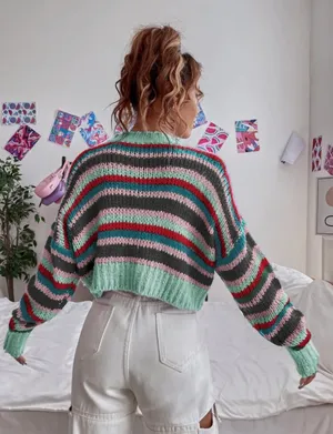 ASOS Striped crop sweater thumbnail 2