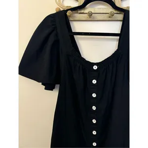 Free People Sweet Sunday Midi Dress Endless Summer Buttondown Black XS thumbnail 2