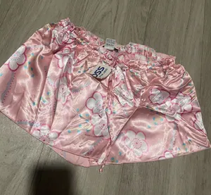 Rampage Pink Floral Satin Pajama Shorts thumbnail 1