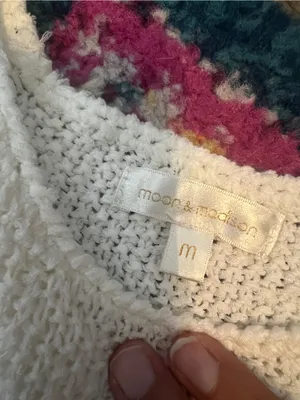 Moon & Madison Cream Short-Sleeve Knit Sweater thumbnail 8