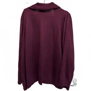 Croft & Barrow Maroon Double Layer Knit Cardigan Sweater Plus Size 2X thumbnail 2