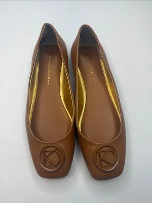 Donna Karan New York Women's Kylee Logo Leather Ballet Flats Size 7.5M thumbnail 2
