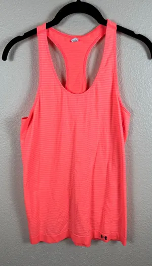 Under Armour‎ Tank Top Womens Small Neon Pink Stripe Racerback Athletic Gym thumbnail 1