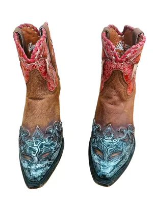 Dan Post Women's Leather Love Bird Brown Cowgirl Western Ankle Boot Size 8 thumbnail 3