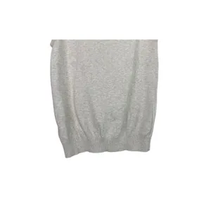 ZARA Sleeveless Cotton Knit Sweater Vest Rib Trim Pullover Lightweight L Cream thumbnail 9