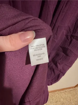 NEW Garnet Hill Cotton Gauze Long Maxi Cover-Up Dress Purple Coastal Size Medium thumbnail 8