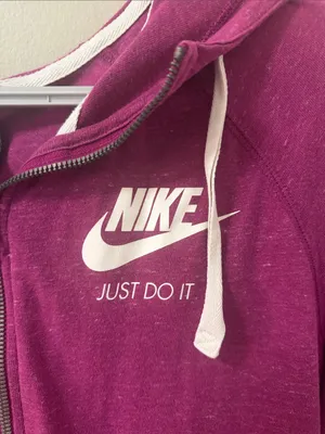 Nike lightweight zip up athletic hoodie in berry color M thumbnail 5