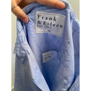 Frank & Eileen Shirley Button Up Top in Blue Nautical Rope Print Italian Cotton thumbnail 6