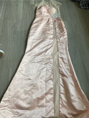 Blush Pink Embellished Evening Gown thumbnail 1