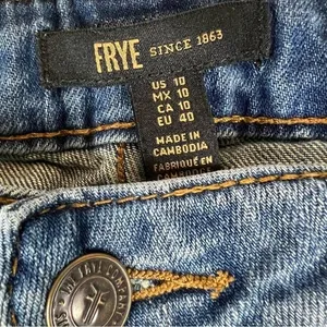 Frye Mid Rise Boyfriend Solid Denim Jeans‎ Medium Wash Casual Stretch Size 10 thumbnail 6