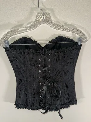 Black Lace Corset Bustier Top Size M thumbnail 4