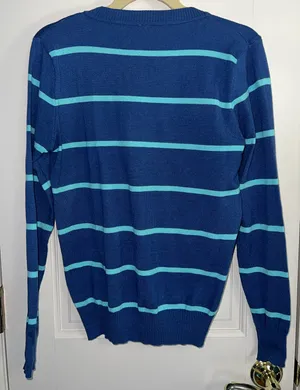 Emily Stacy Striped Long Sleeve Blue Size L thumbnail 2