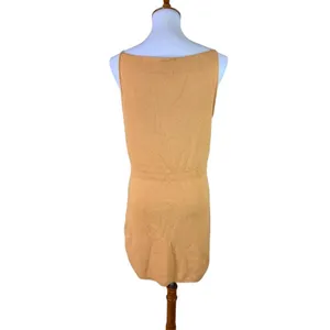 Abercrombie Fitch Women's XL Mustard Yellow Knit Slip Mini Dress Square Neck thumbnail 3