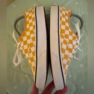 Vans Classic Yellow and White Checkered Sneakers Womens Size 6 thumbnail 5