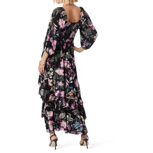 Jessica Simpson Womens Dress Size S Arcadian Bloom Floral Maxi Tiered Festival thumbnail 3