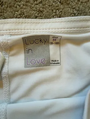 Lucky in Love White, Yellow & Blue Ruffle Tennis Skort- Medium 8/10 thumbnail 4