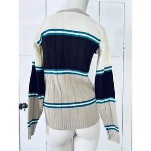 Vintage 70s Kmart Women's Small Stripe Cardigan Retro Sweater Funky Academia thumbnail 3