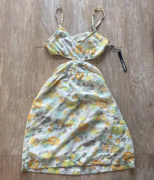 PacSun O’Neill pastel cut out open back mini dress XS NEW thumbnail 1