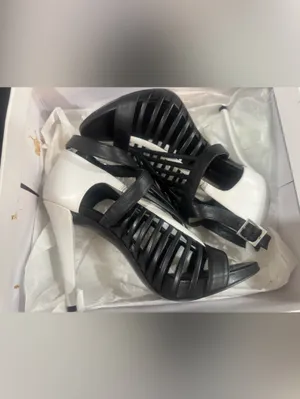 Calvin Klein Black and White Strappy Stiletto Sandals thumbnail 8