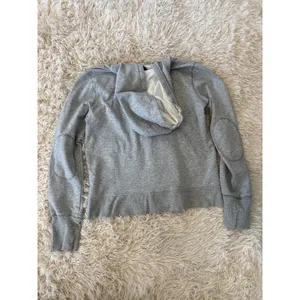 GAP Gray Zip Up Hoodie Sweatshirt with Elbow Patches‎ Size Medium y2k thumbnail 6