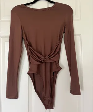 SheIn Brown long sleeve bodysuit thumbnail 1